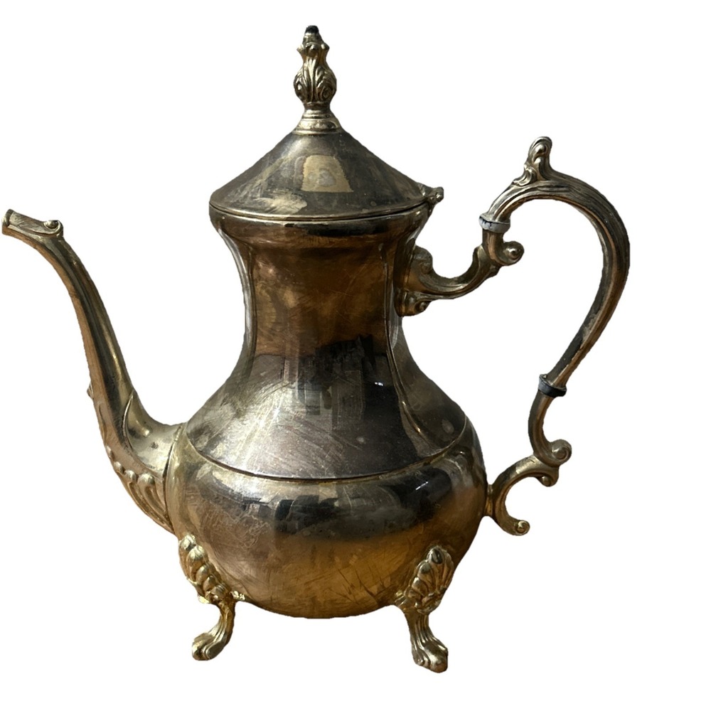 Vtg  International Silver Company Silverplated Footed Tea Pot Indonesia